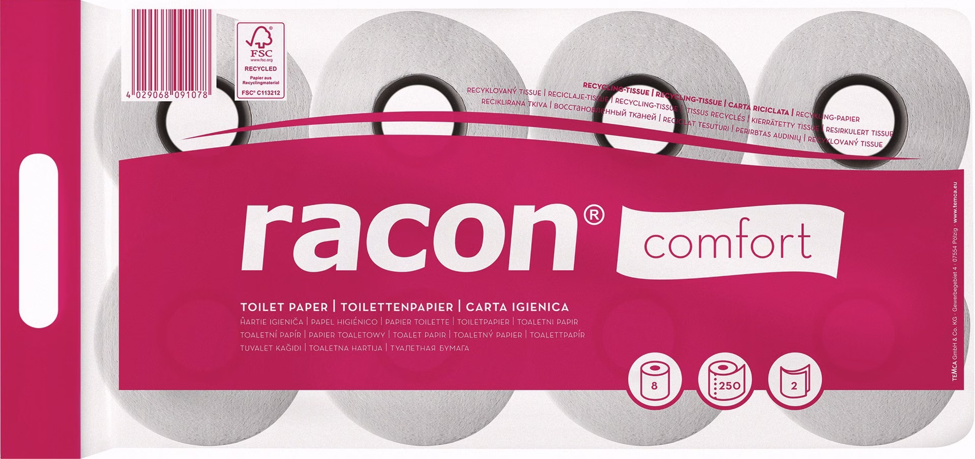 Toilettenpapier racon® RL à 250 Blätter