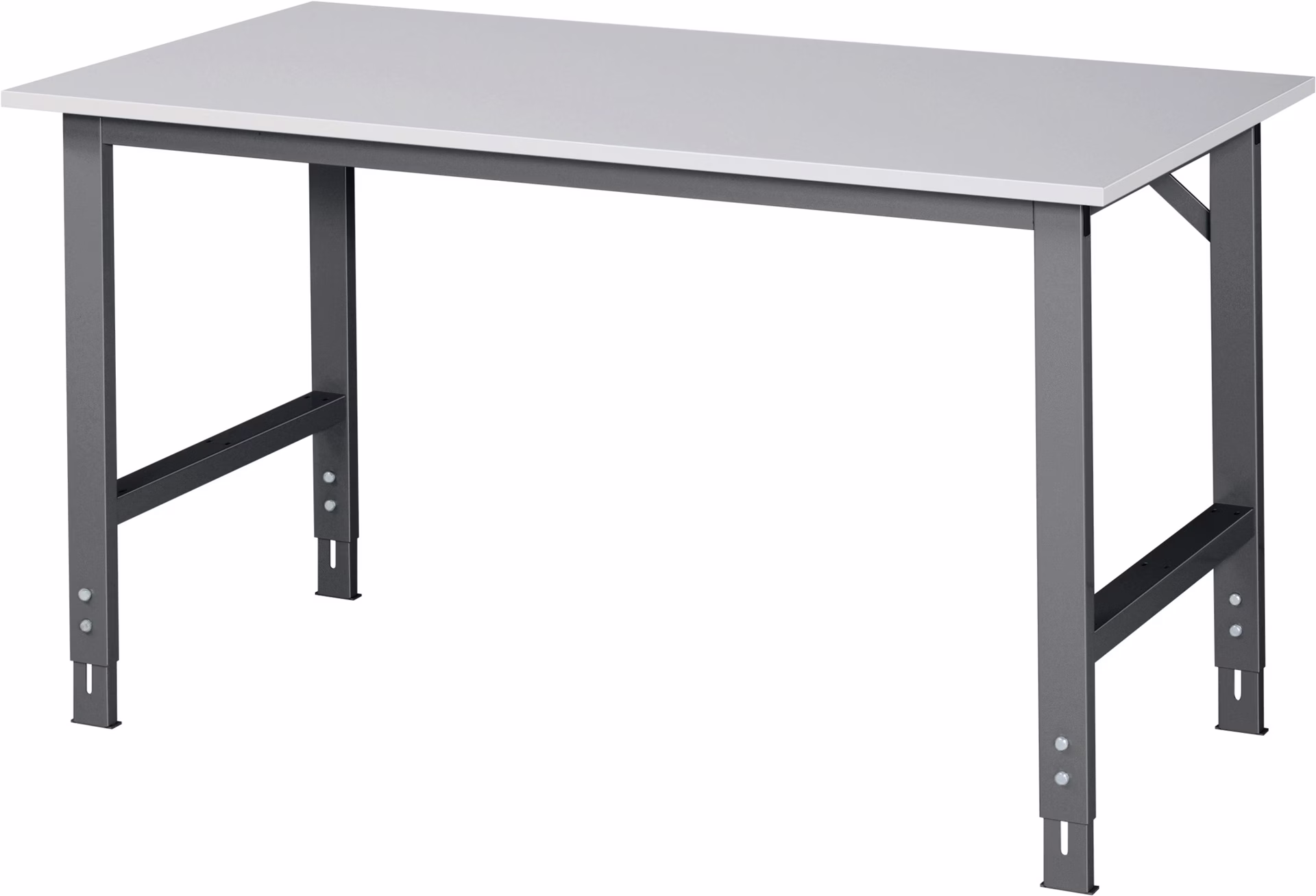 Werktisch Tom B1500xT800xH760-1080mm Arbeitsplatte Melamin Gestell anthrazitg
