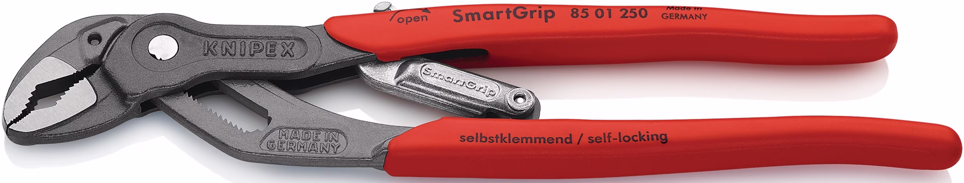 Wasserpumpenzange SmartGrip® L.250mm Spann-W.10-36mm grau atram.pol.Ku.-Überzug
