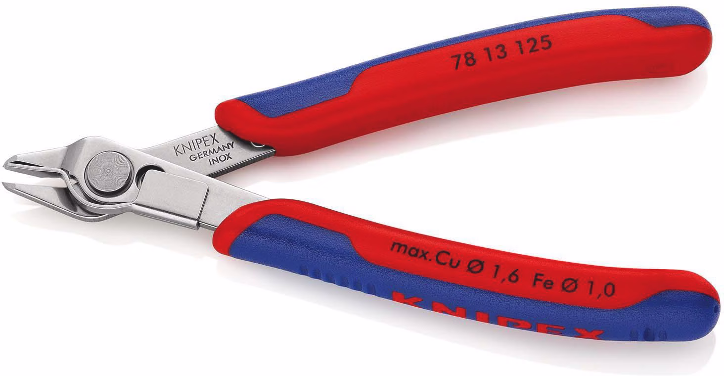 Elektronikseitenschneider Super-Knips® INOX L.125mm Form 1 Facette nein pol.