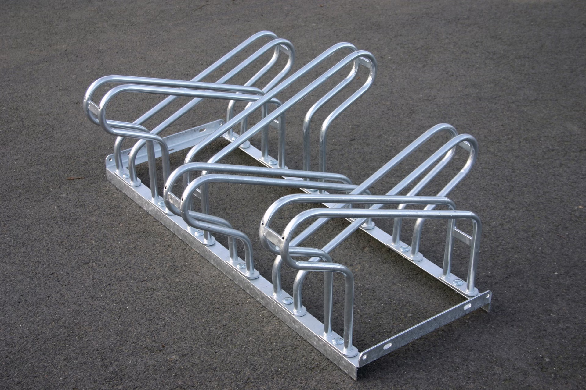 Fahrradbügelparker 2-s.90Grad verz.Anz.Radstände 12 z.Schr.zerlegt
