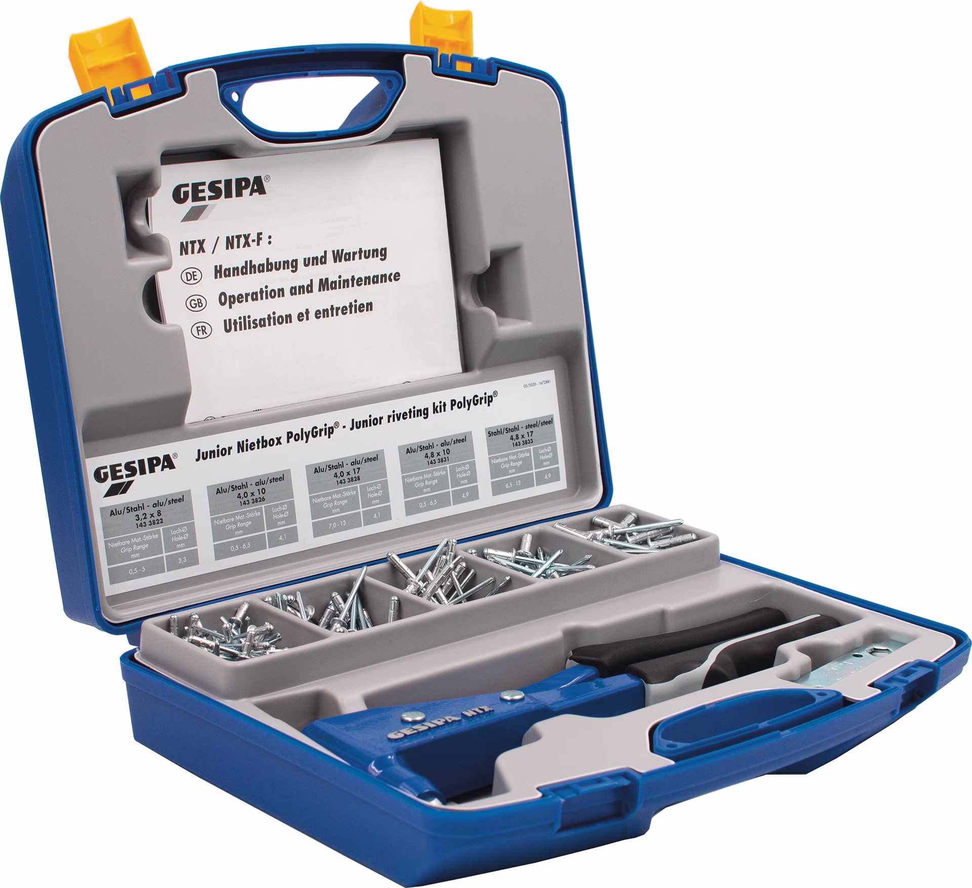 Blindnietsortiment Junior-Nietbox PolyGrip® 352tlg. i.Blechkoffer