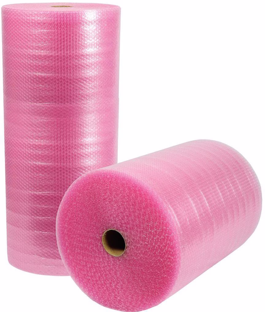 Luftpolsterfolie Breite 1000mm Länge 50m 3-lagig rosa antistatisch