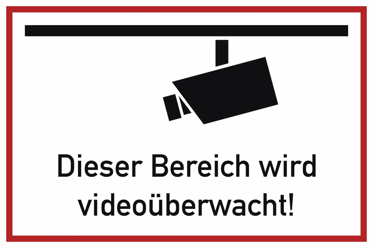 Hinweiszeichen Videoüberwacht L300xB200mm weiß schwarz