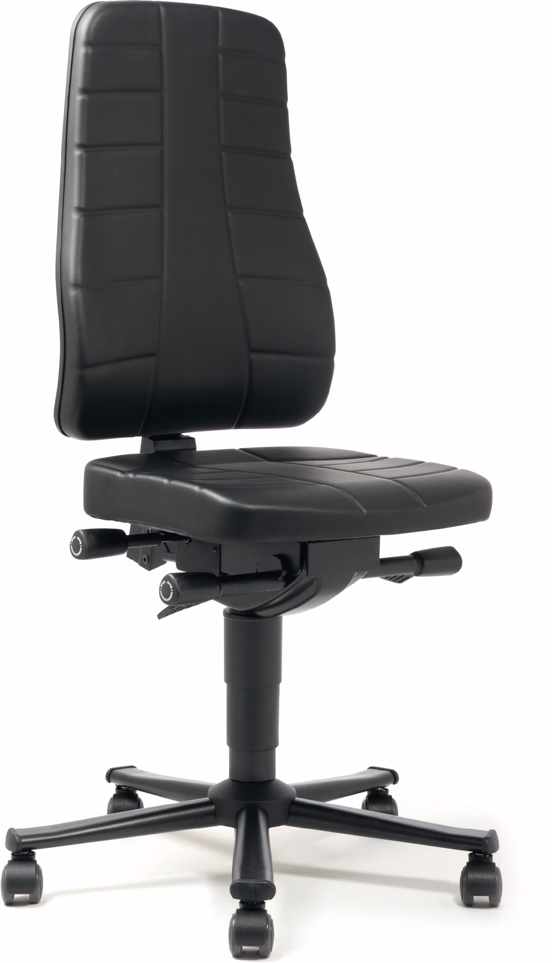 Arbeitsdrehstuhl Highline Rollen Kunstlederpolster schwarz 450-600mm