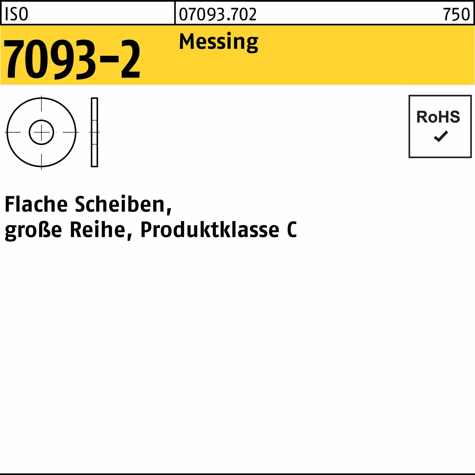 Unterlegscheibe ISO 7093-1 Messing