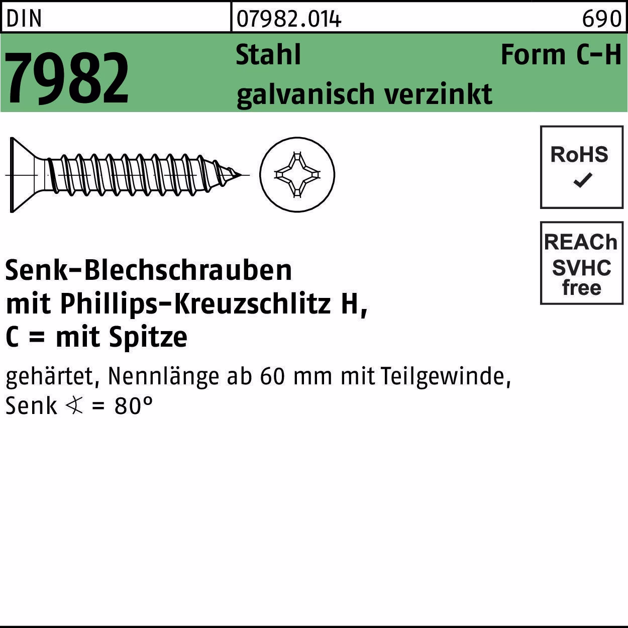 Senkblechschraube DIN 7982