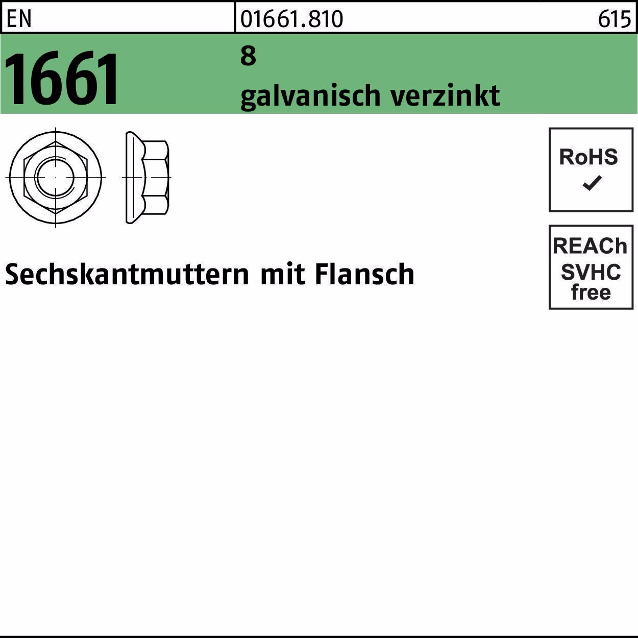 Sechskantmutter EN 1661 Flansch