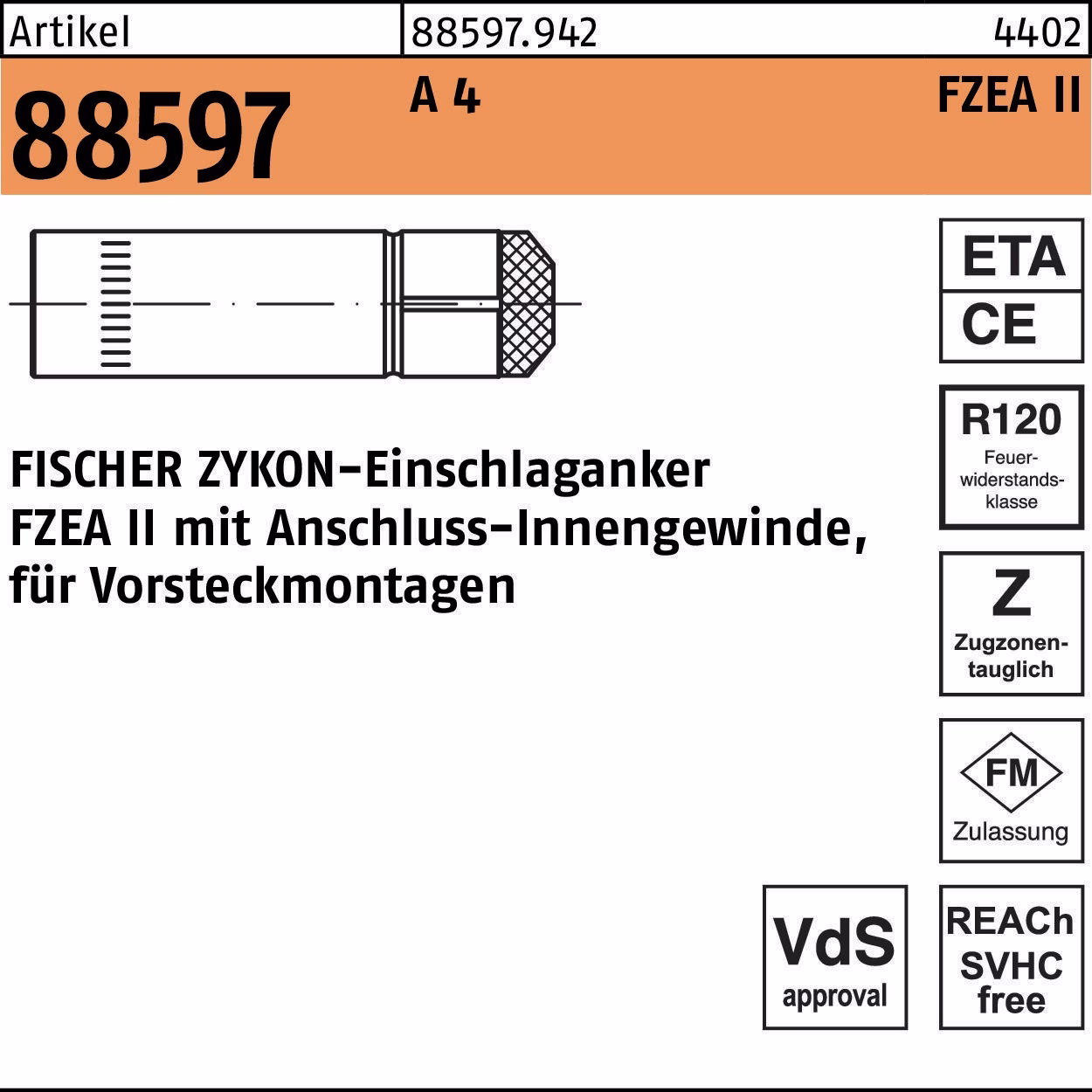 Einschlaganker R 88597 ZYKON FZEA