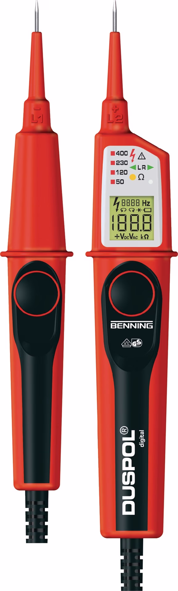 Spannungs-/Durchgangsprüfer DUSPOL® dig.1-1000 V AC/1-1200 V DC
