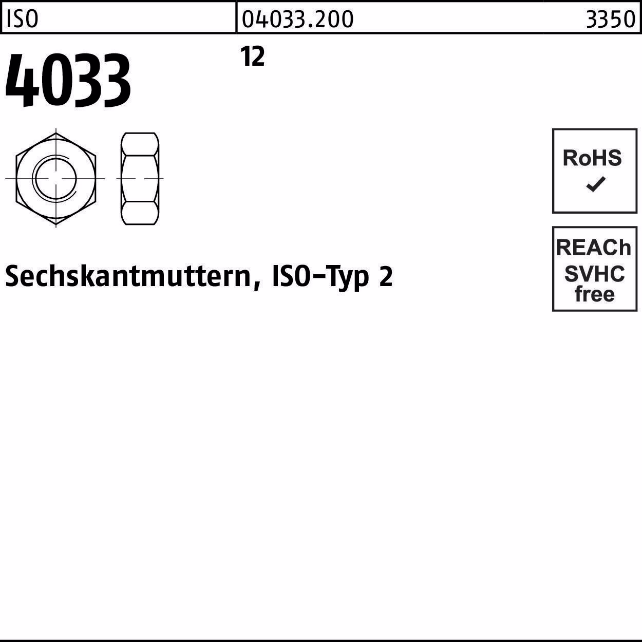 Sechskantmutter ISO 4033 12