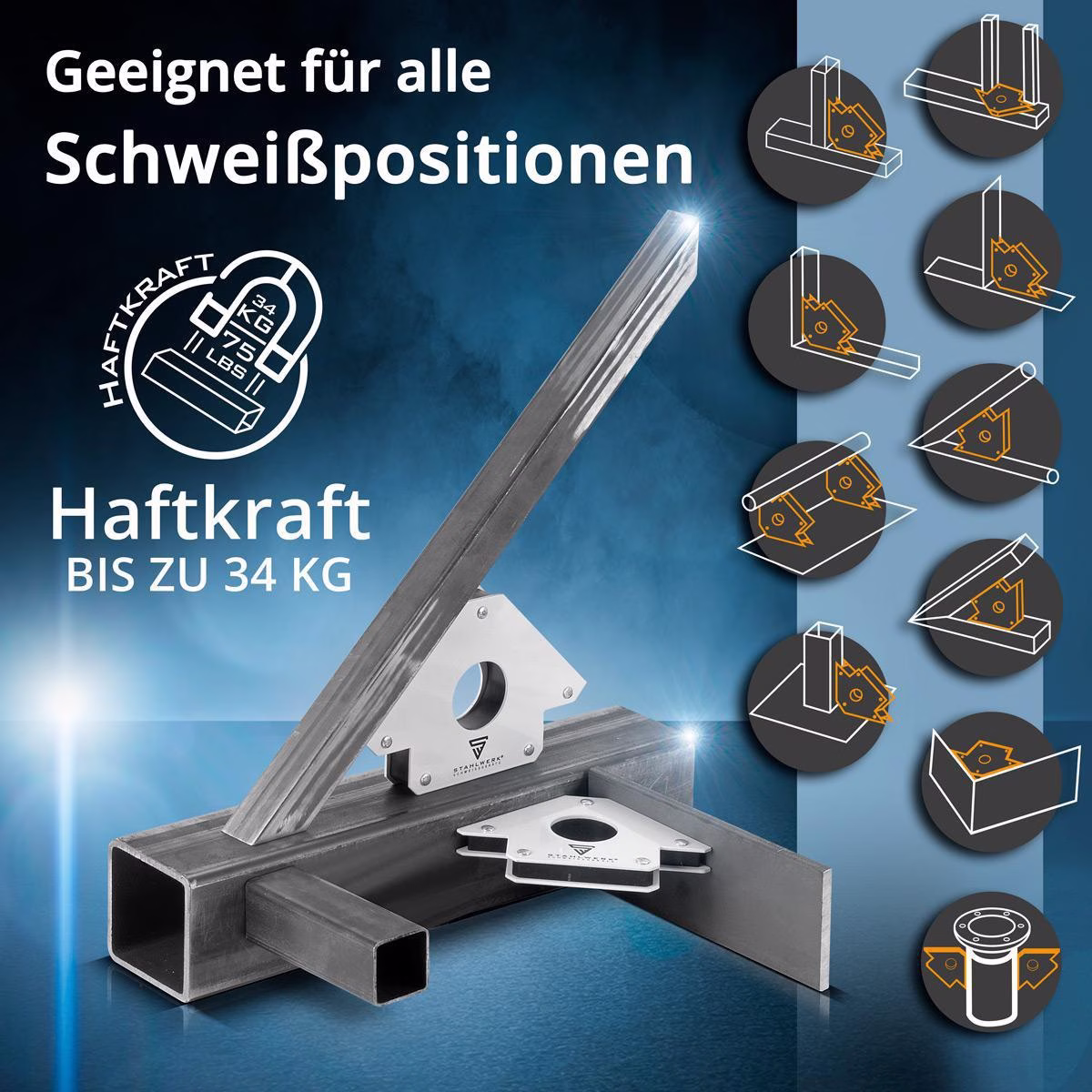 Magnet-Schweißwinkel 50 lbs/22,6kg daN 45Grad,90Grad u.135Grad