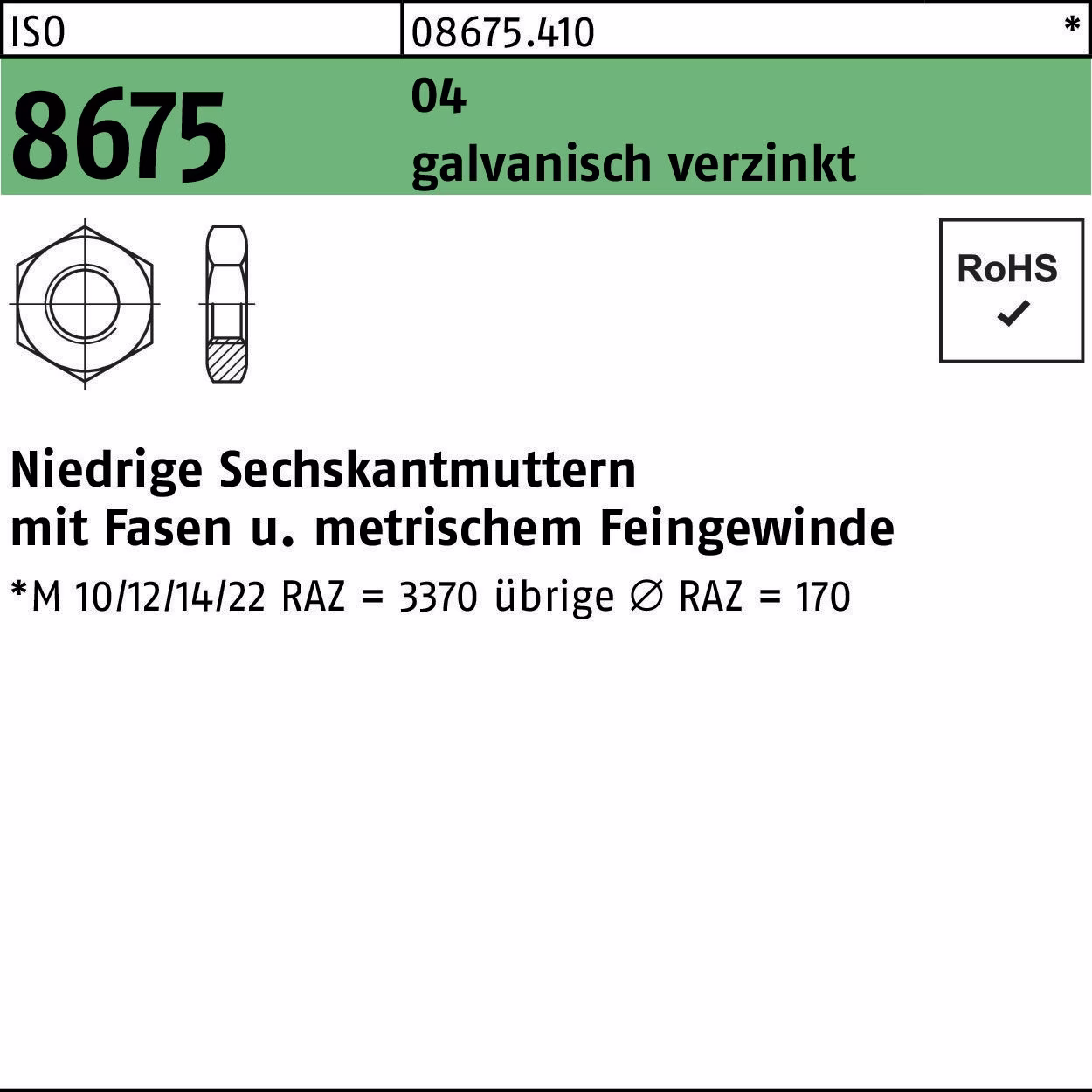 Sechskantmutter ISO 8675