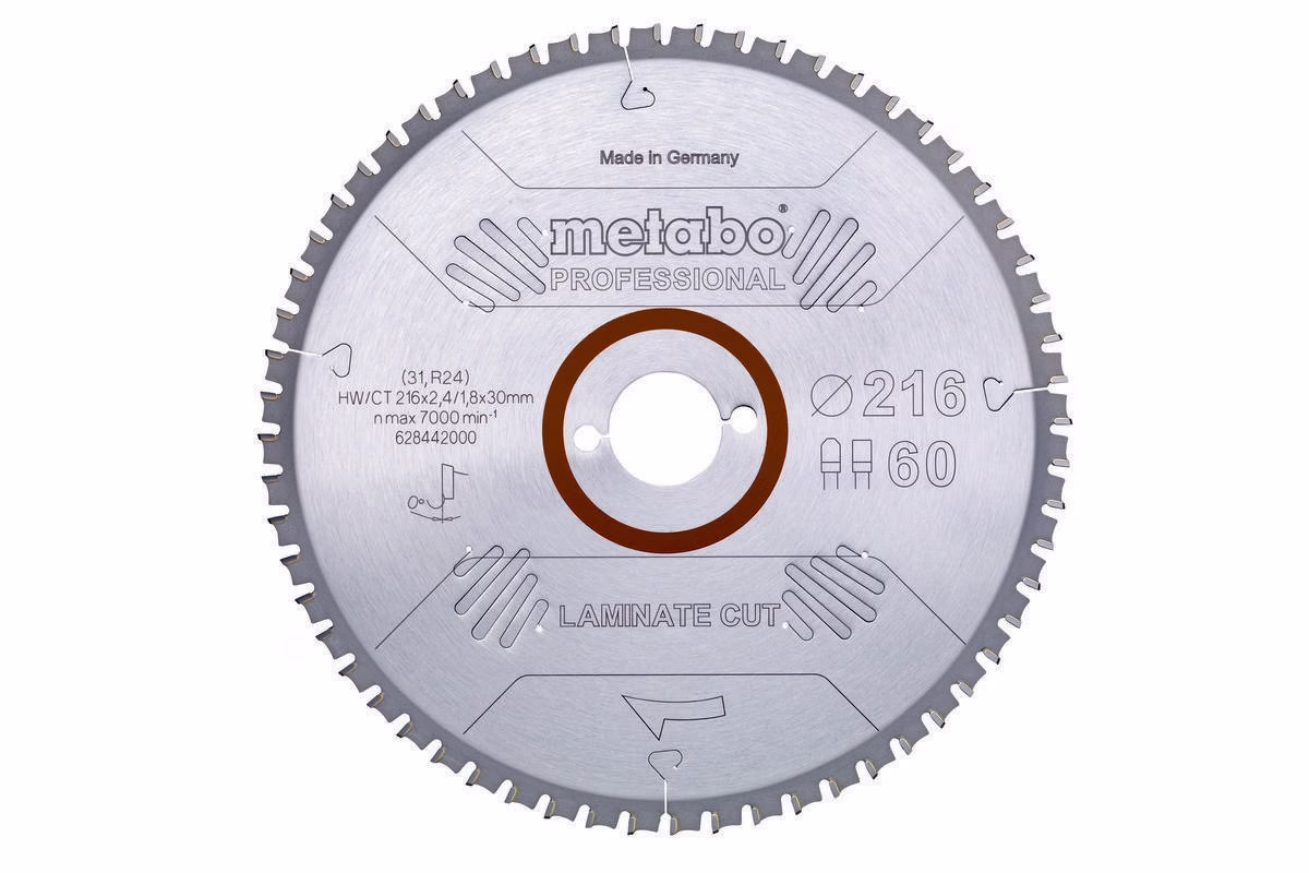 Kreissägeblatt laminate cut professional D216x2,4/1,8xBohrung30mm Z.60 FZ/TZ 0Gr