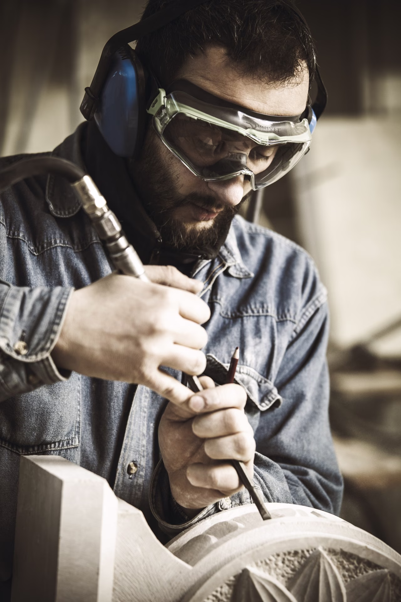 Vollsichtbrille 6x3 EN 166,EN 170 Rahmen gunmetallic/grün,Scheibe klar PC