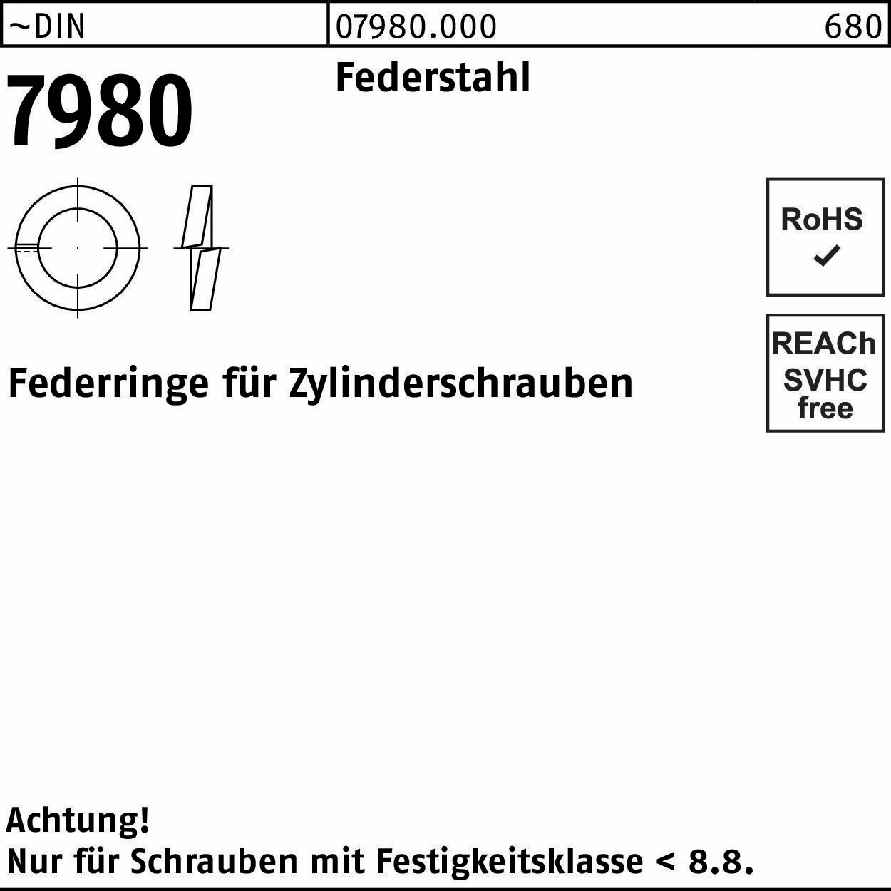 Federring DIN 7980 f.Zylinderschrauben