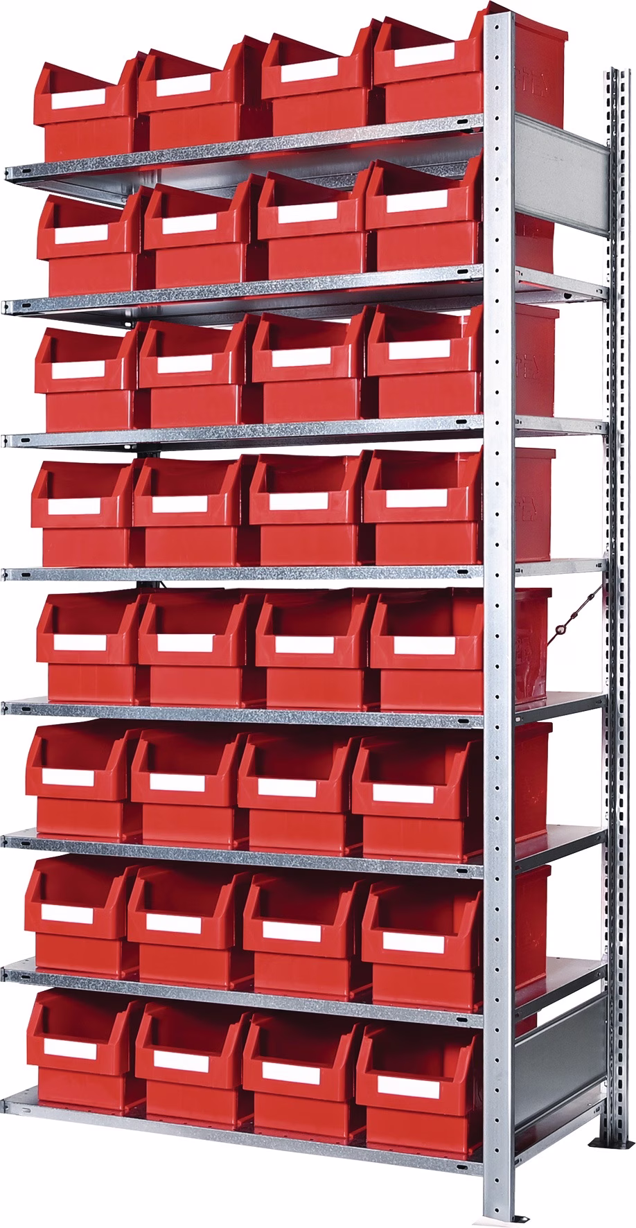 Steckregal H2000xB1000xT400mm Anbauregal 8 Stahl-Bd.32xGr.3 rot
