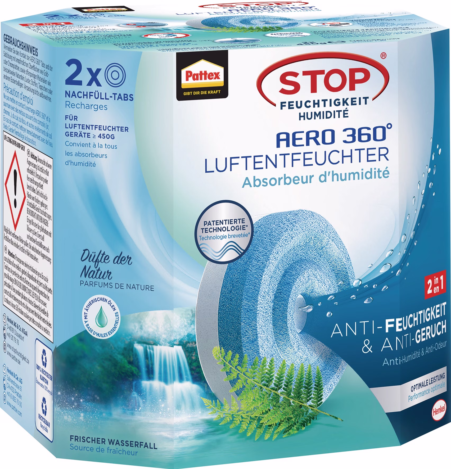 Luftentfeuchter Aero 360 2 Tabs à 450g AHAWF Waterfall Freshness Pk