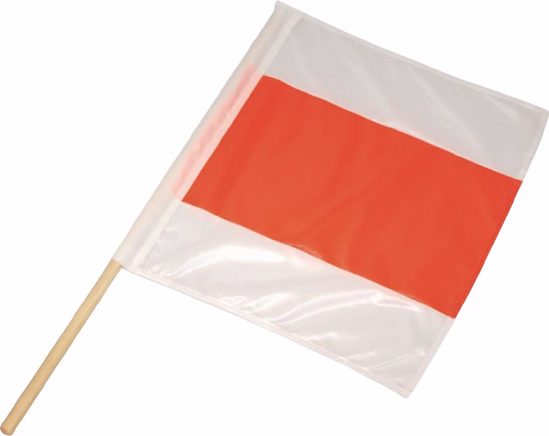 Warnfahne Polyester m.Holzstiel