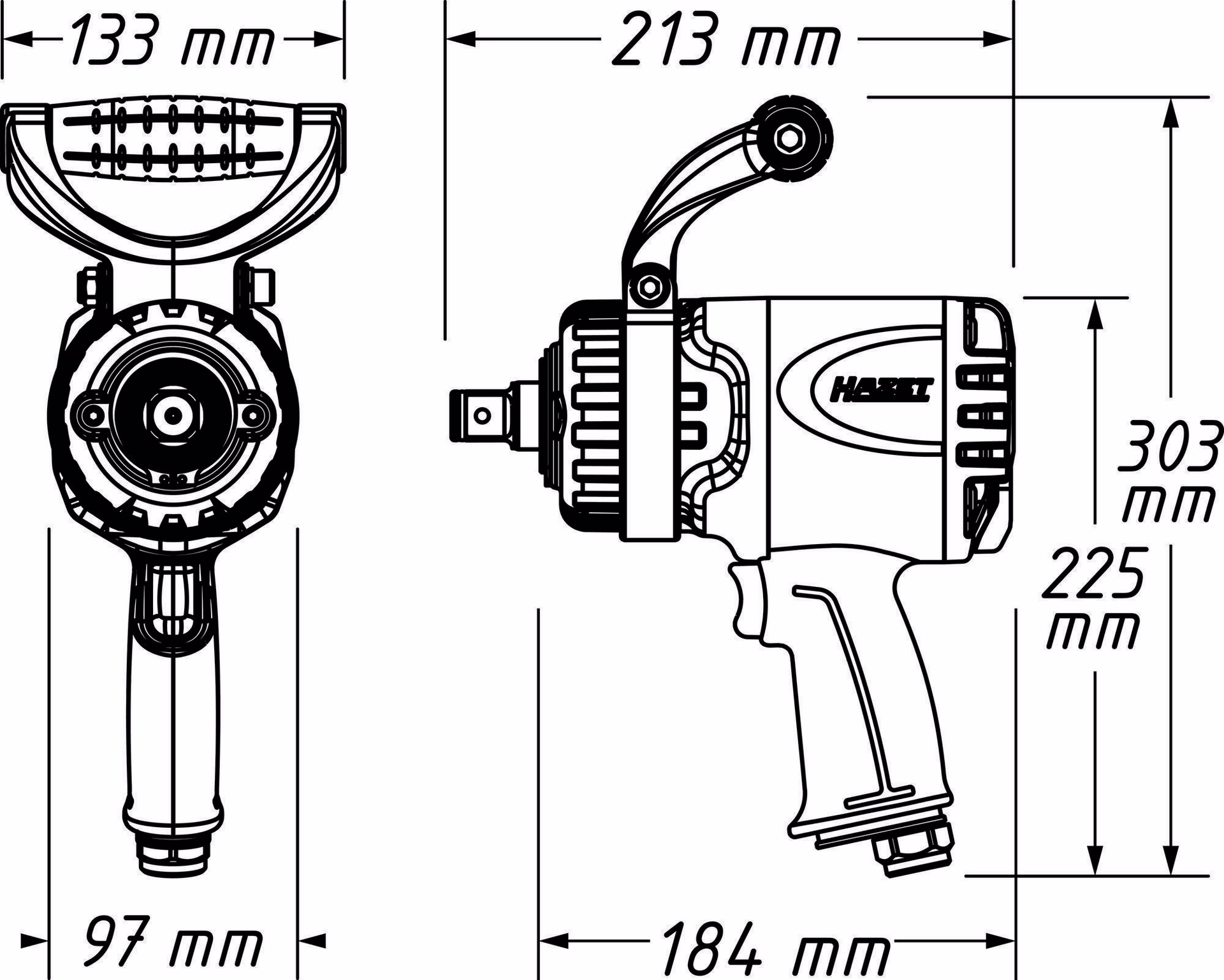 Druckluftschlagschrauber 9013TT 20mm (3/4Zoll) A4-kt.2170 Nm
