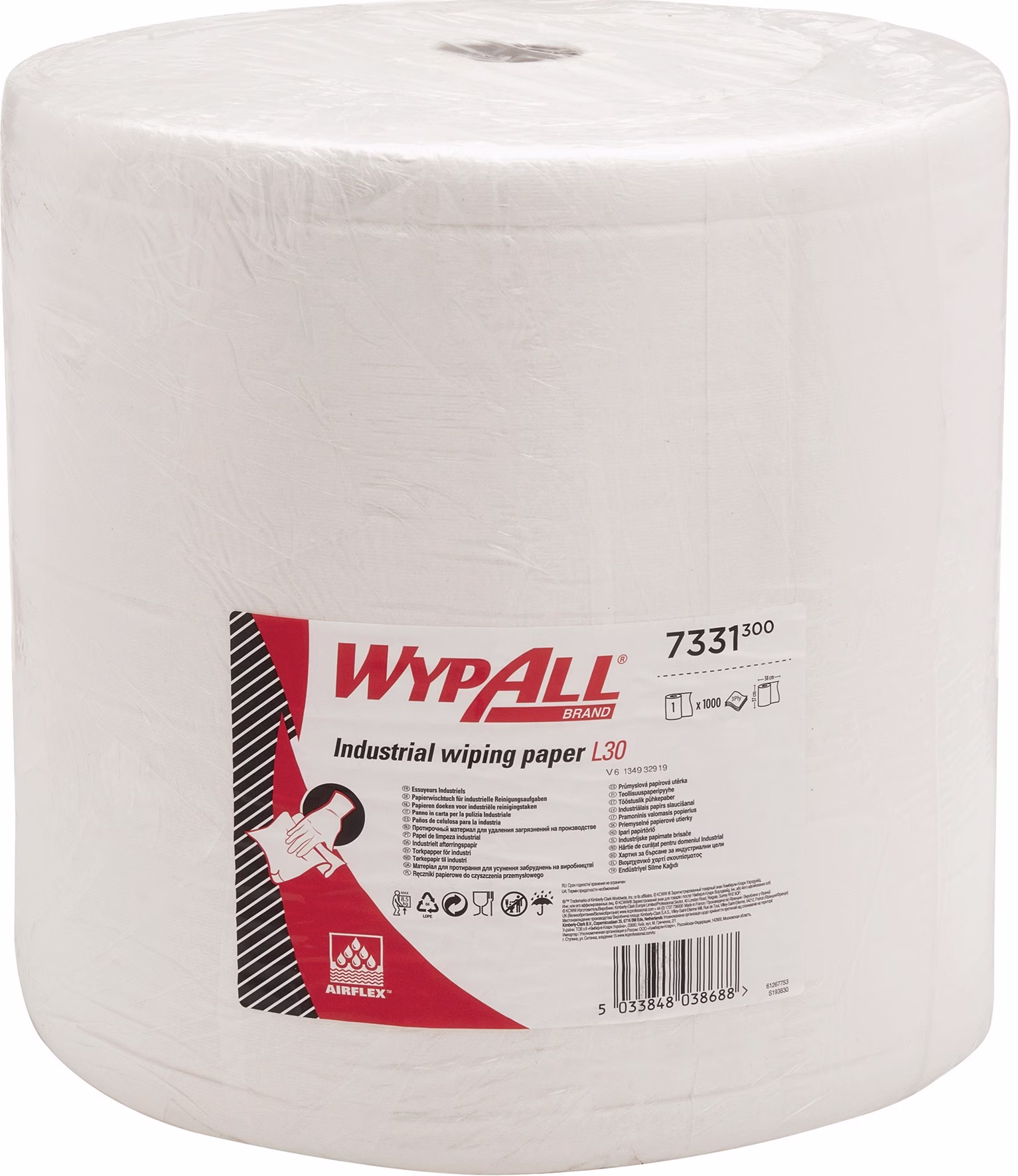 Wischtuch WYPALL L30 7331 L.ca.380 mmxB.ca.370mm weiß 1000 Tü./Rl.
