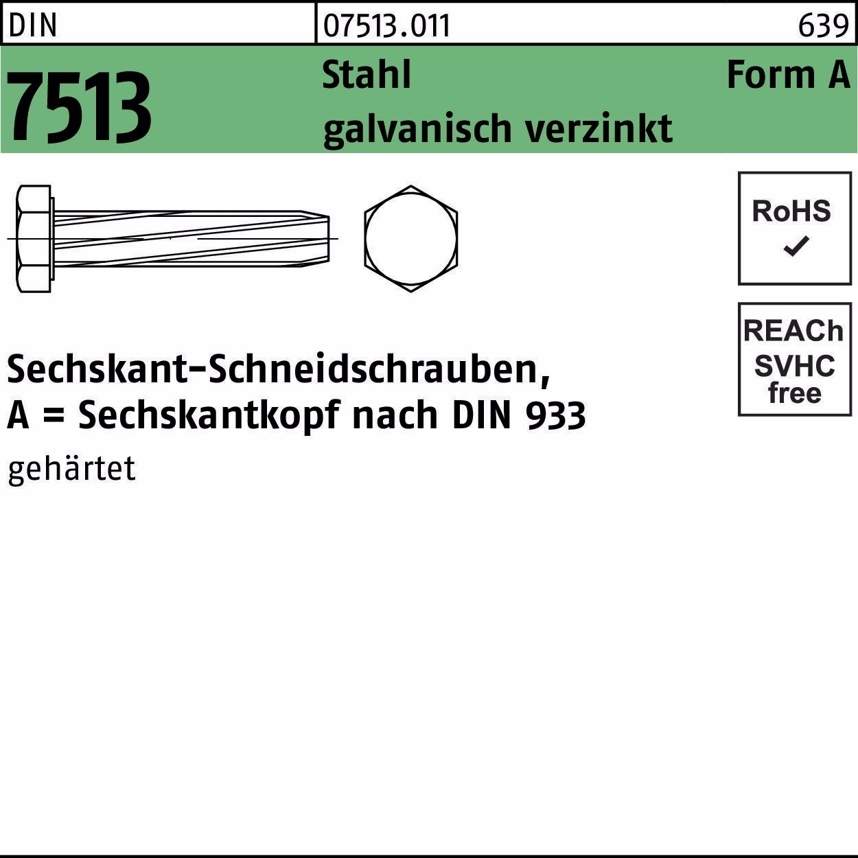 Gewindeschneidschraube DIN 7513