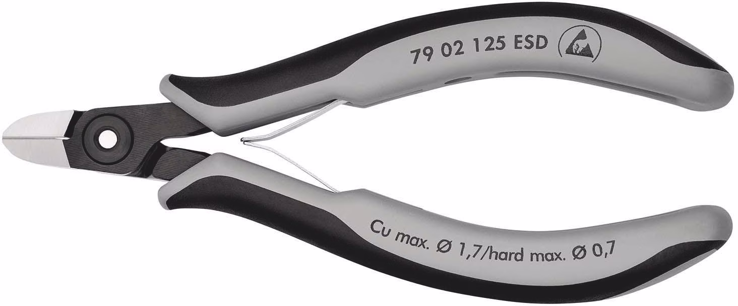 Präzisions-Elektronik-Seitenschneider L.125mm Form 0 Facette ja,sehr kl. ESD