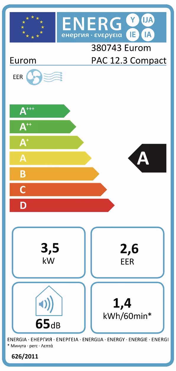 Klimagerät 3,5 kW 1,2 l/h weiß/schwarz 105 m³
