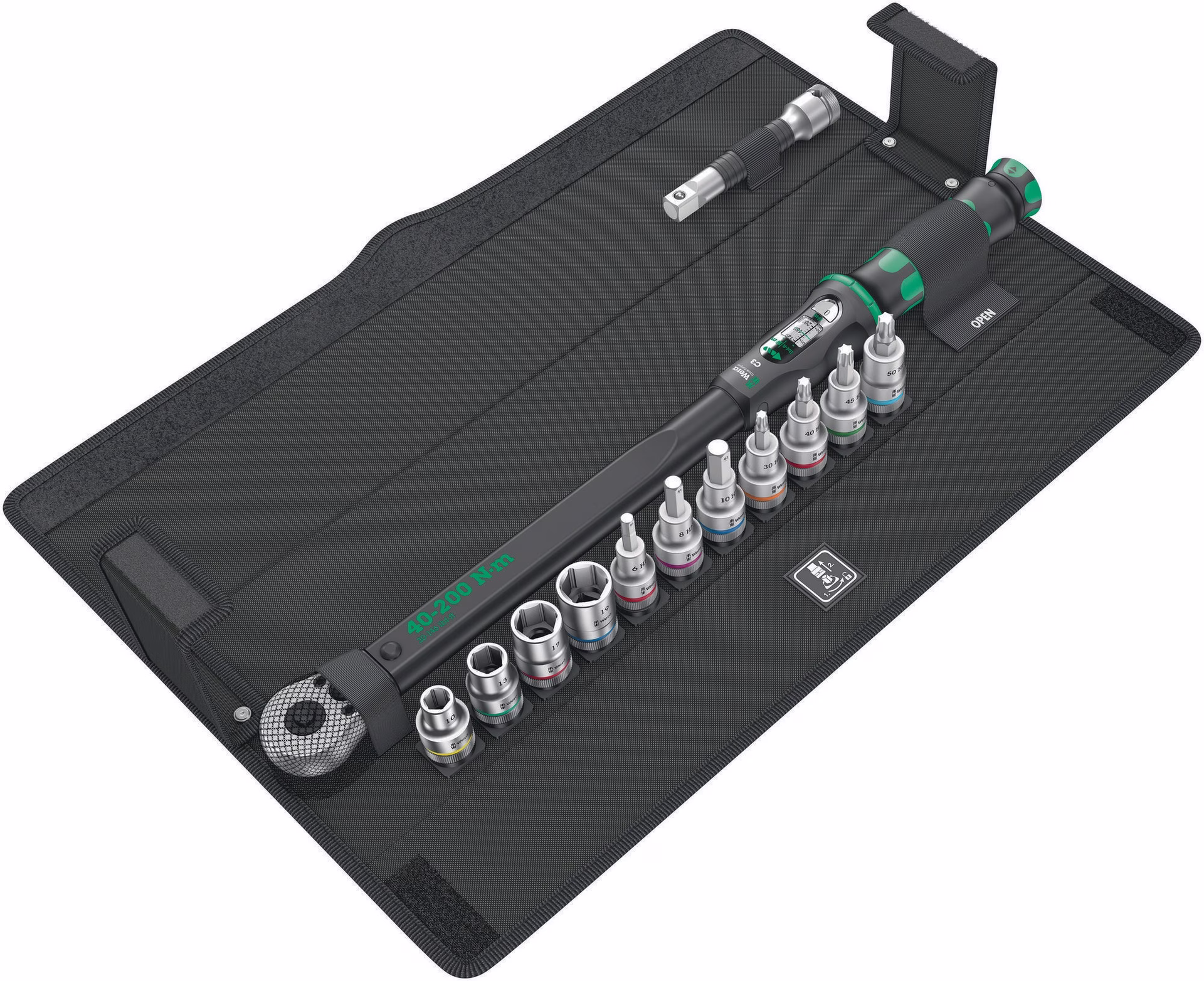 Drehmomentschlüsselset Click-Torque C 3 Set 1 13-tlg.40-200 Nm 1/2 Zoll
