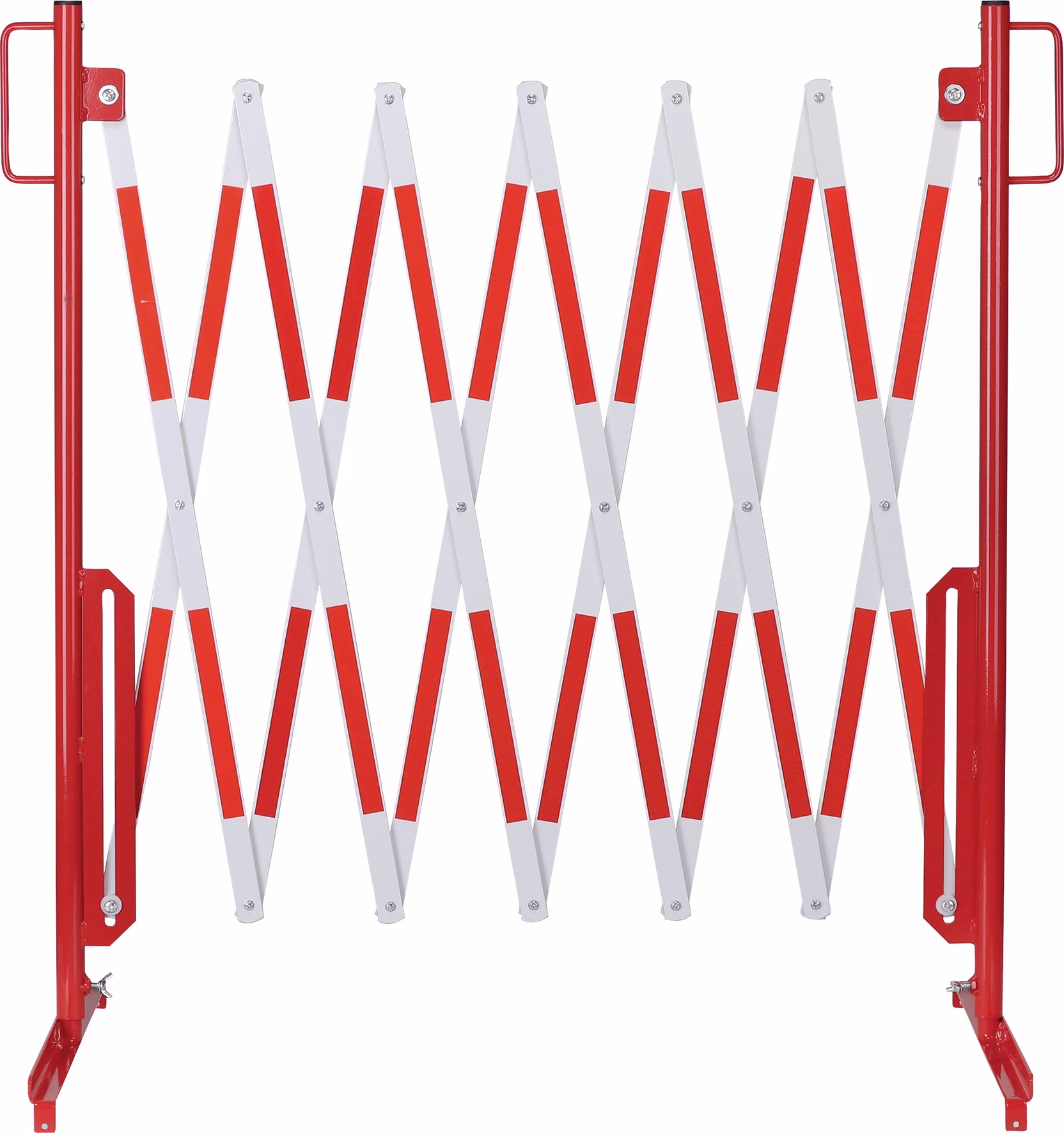 Scherengitter m.Standfuß rot/weiß