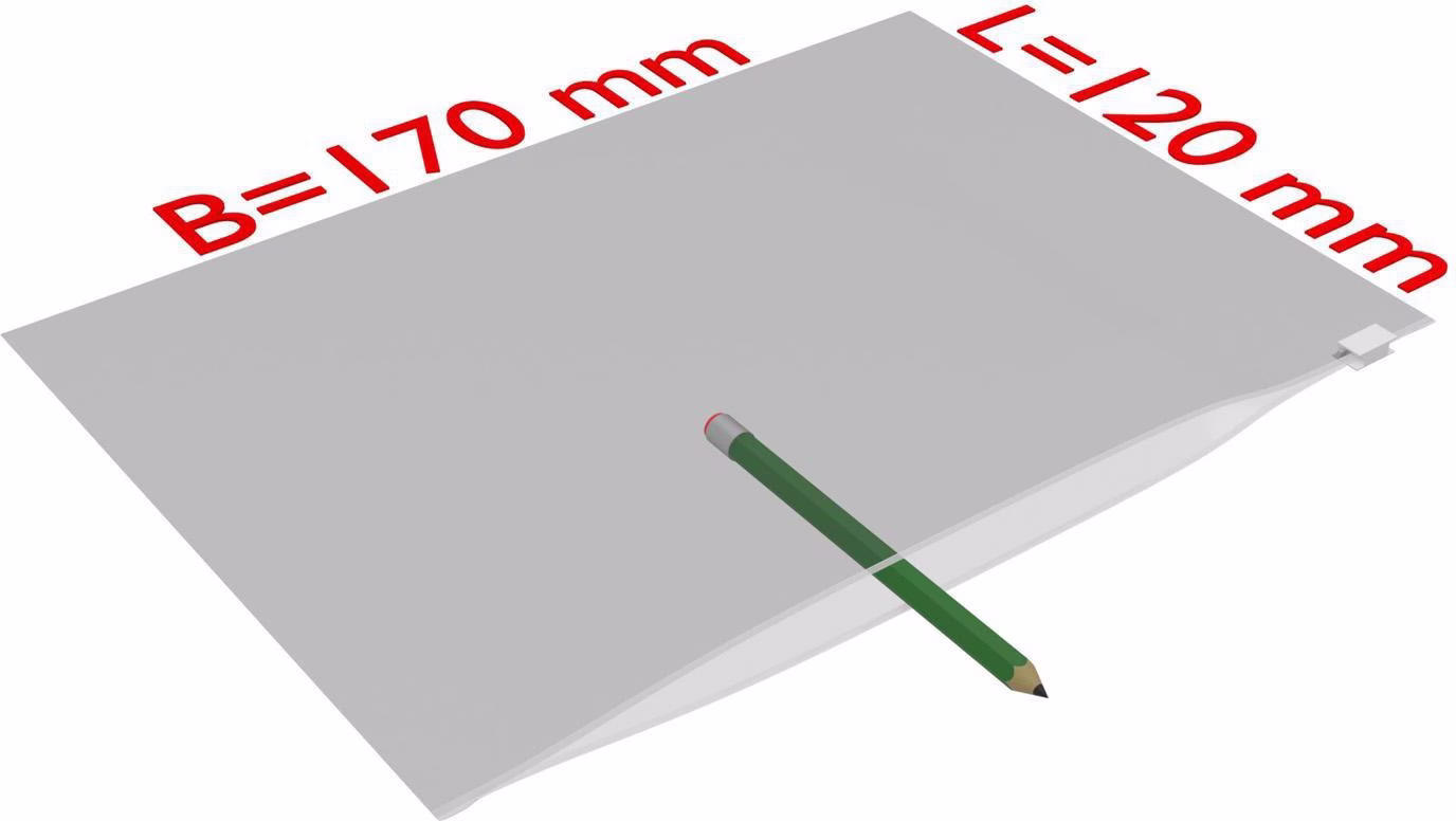 Gleitverschlussbeutel Maße 170x120mm Stärke 60µ PE transparent