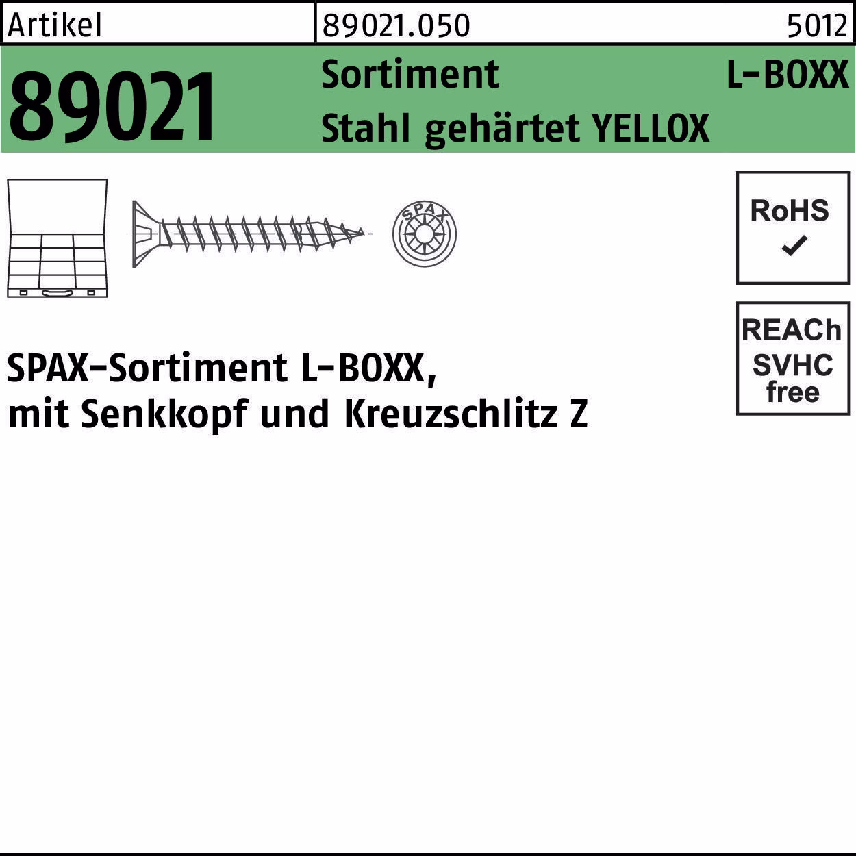 Schraubensortiment R 89021 Montagekoffer L-BOXX YELLOX 1 Stück