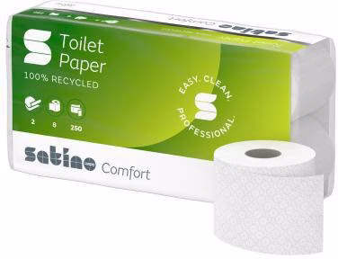 Satino Toilettenpapier Comfort 060740 2lg hw 250Bl. RC 8 St./Pack.