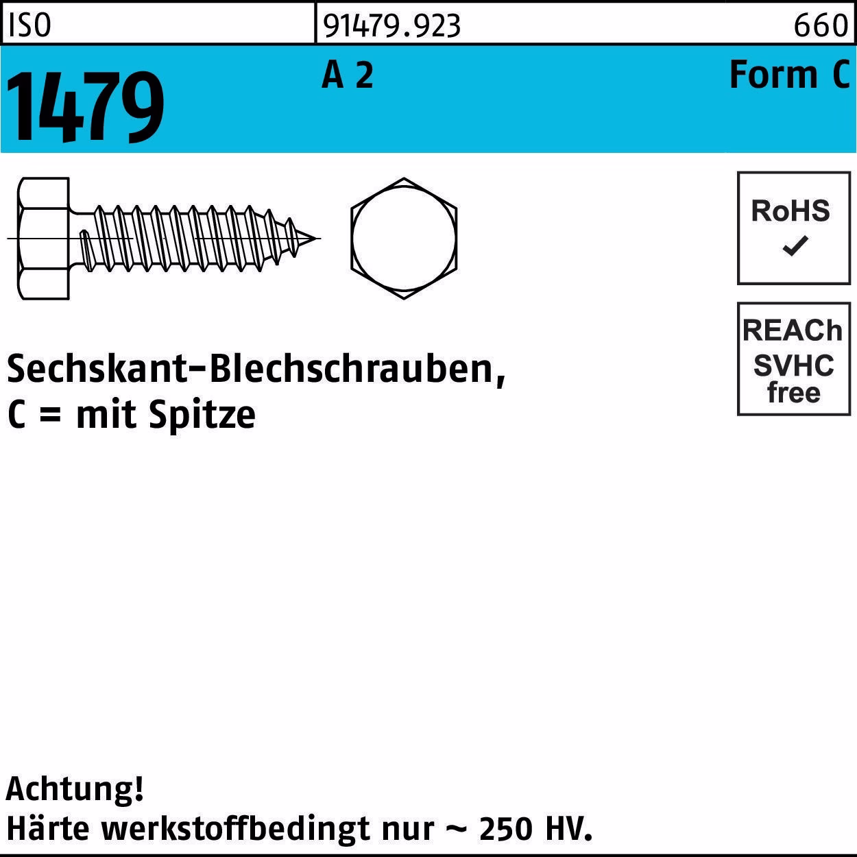 Blechschraube ISO 1479 Spitze/6-kt C 2