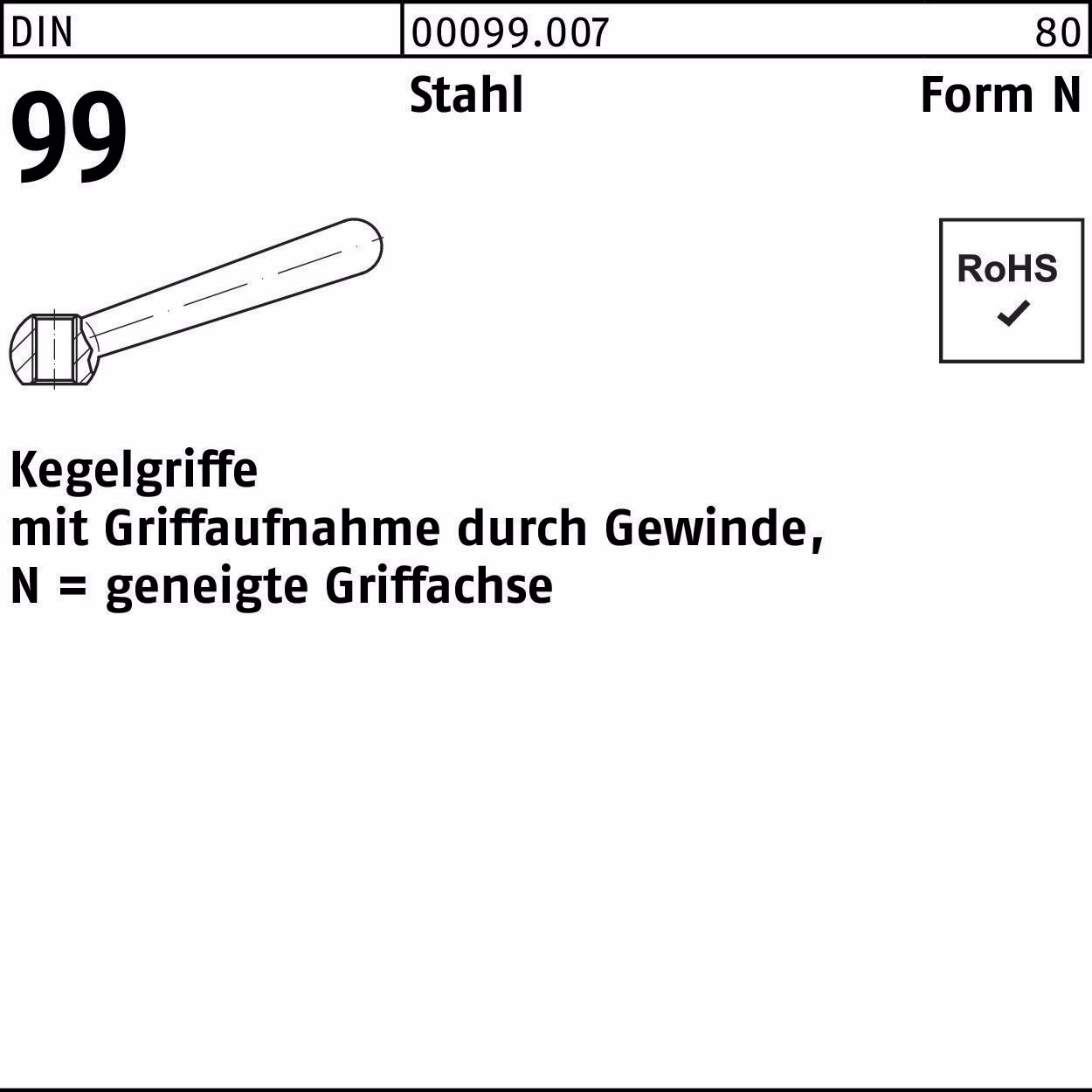 Kegelgriff DIN 99 N geneigte Griffachse