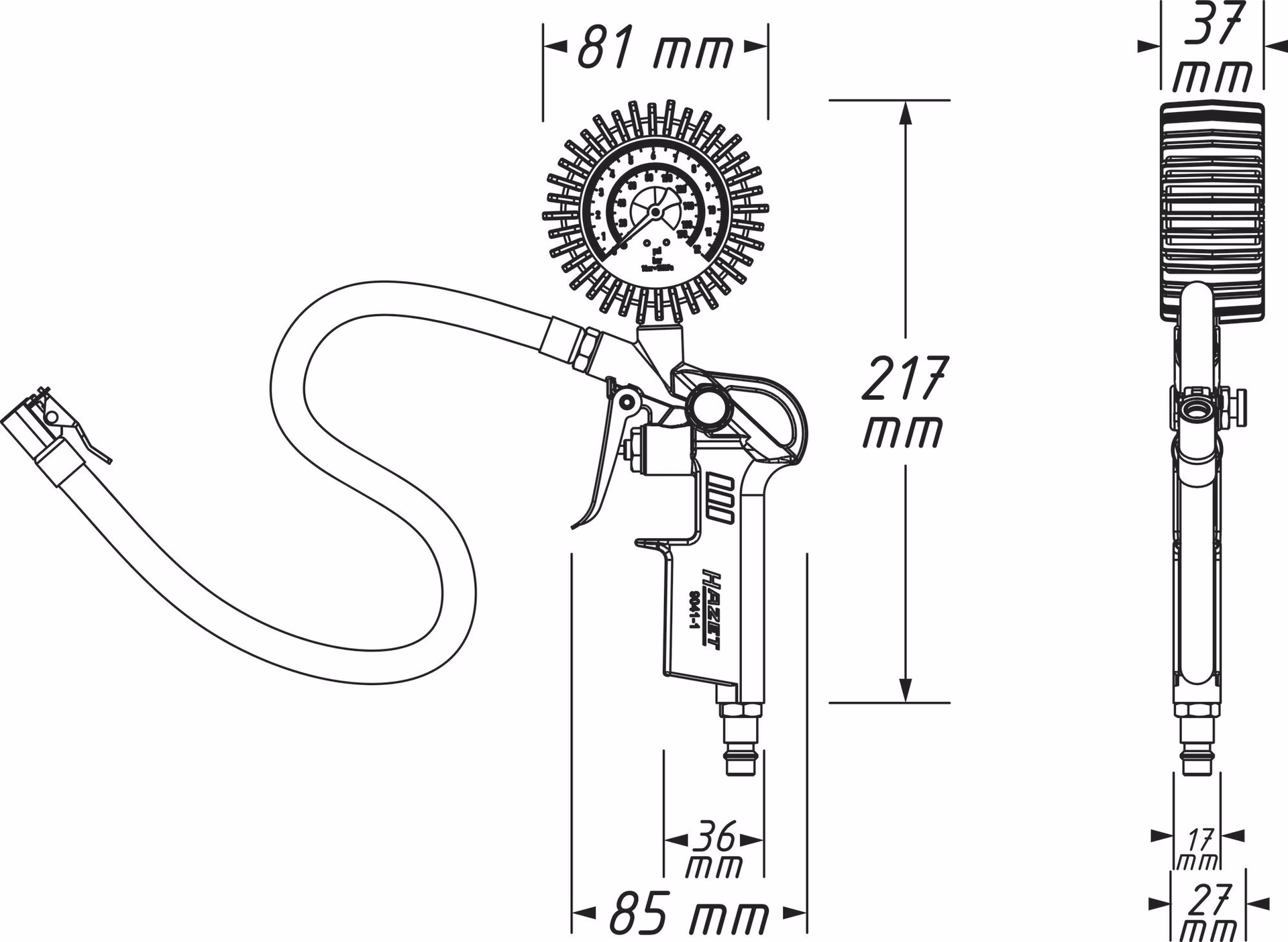 Druckluftreifenfüller 9041-1 ungeeicht,m.Momentstecker