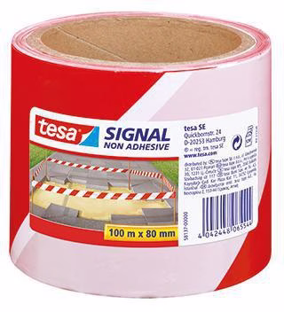 Absperrband Signal 58137-00000 80mmx100m rot/weiß