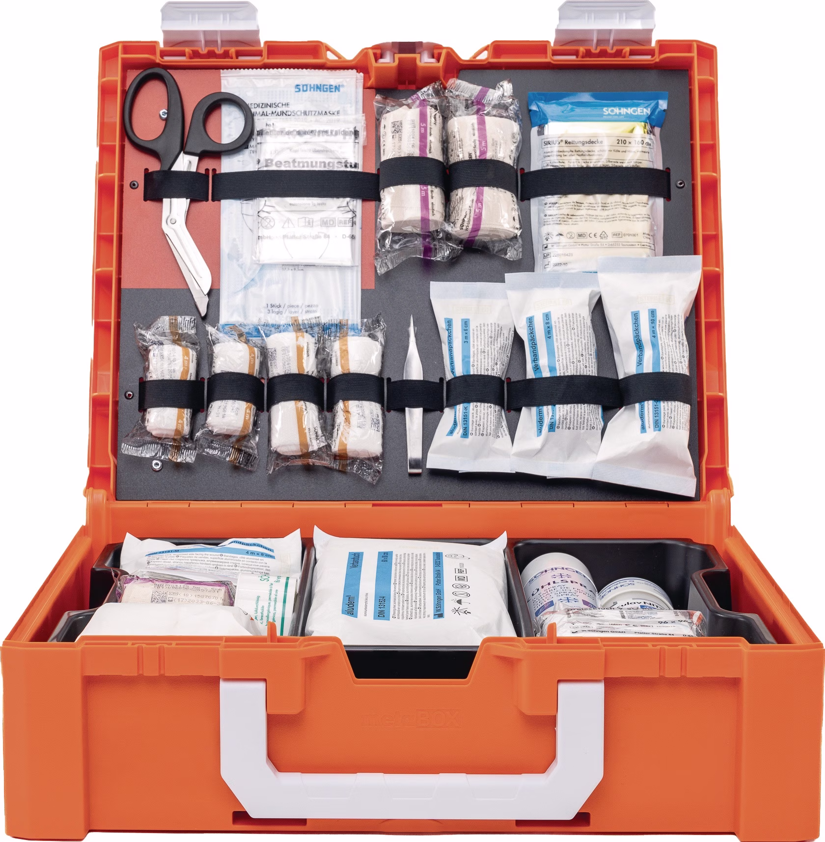 Erste Hilfe Koffer metaBOX 145M B226xH346xT145ca.mm orange
