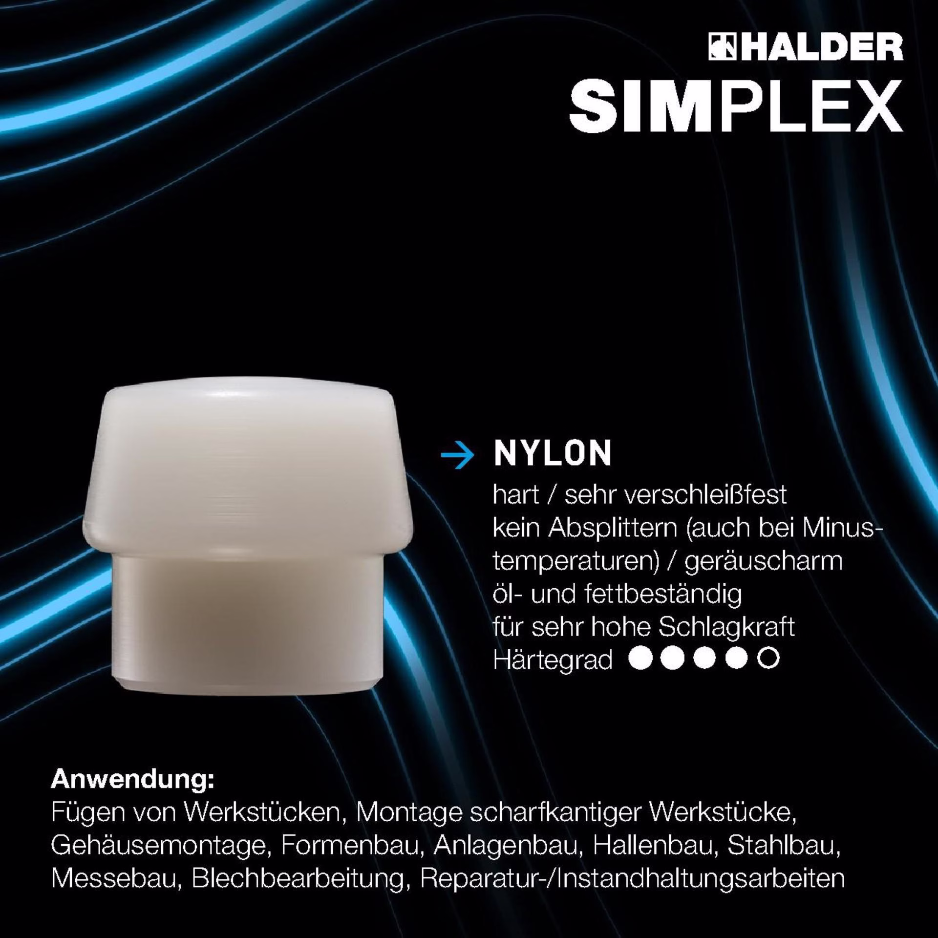 Schonhammerkopf SIMPLEX Kopf-Ø 30mm Nyl.weiß hart