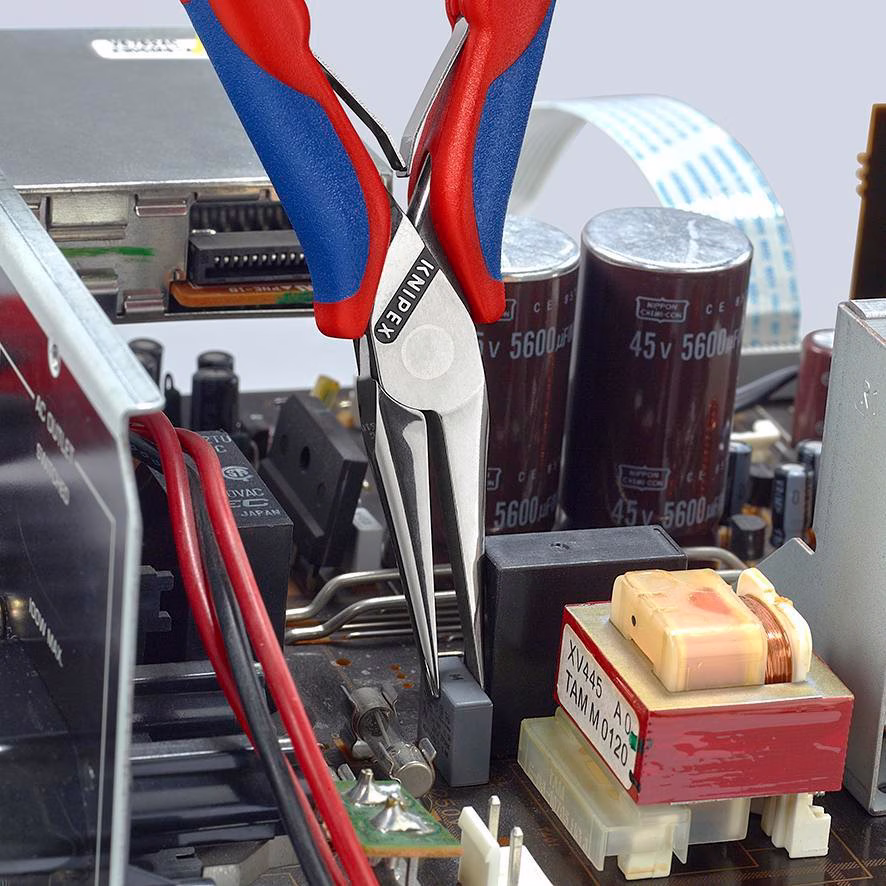 Elektronik-Greifzange Gesamt-L.145mm flachbreite Backen Form 5 Mehrkomp.-Hüllen
