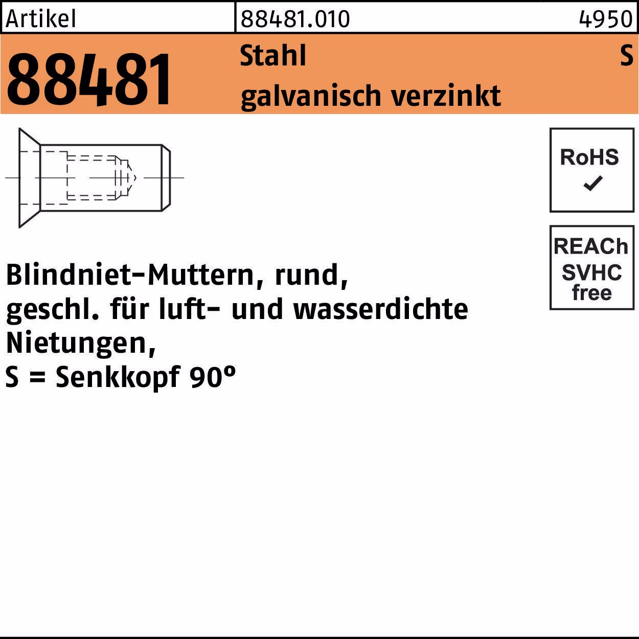 Blindnietmutter R 88481 SEKO