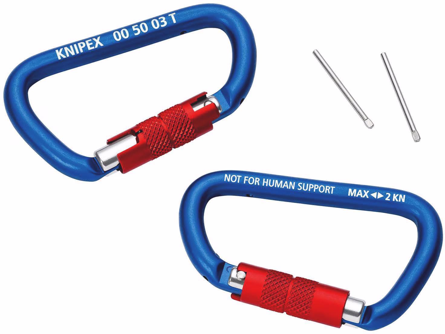 Materialkarabiner L.81mm m.Schraubverschluss blau besch