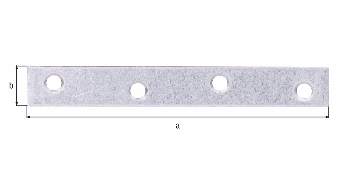 Flachverb.L.120mm B.16mm S.1,75mm STA sdmverz.Löcher 4