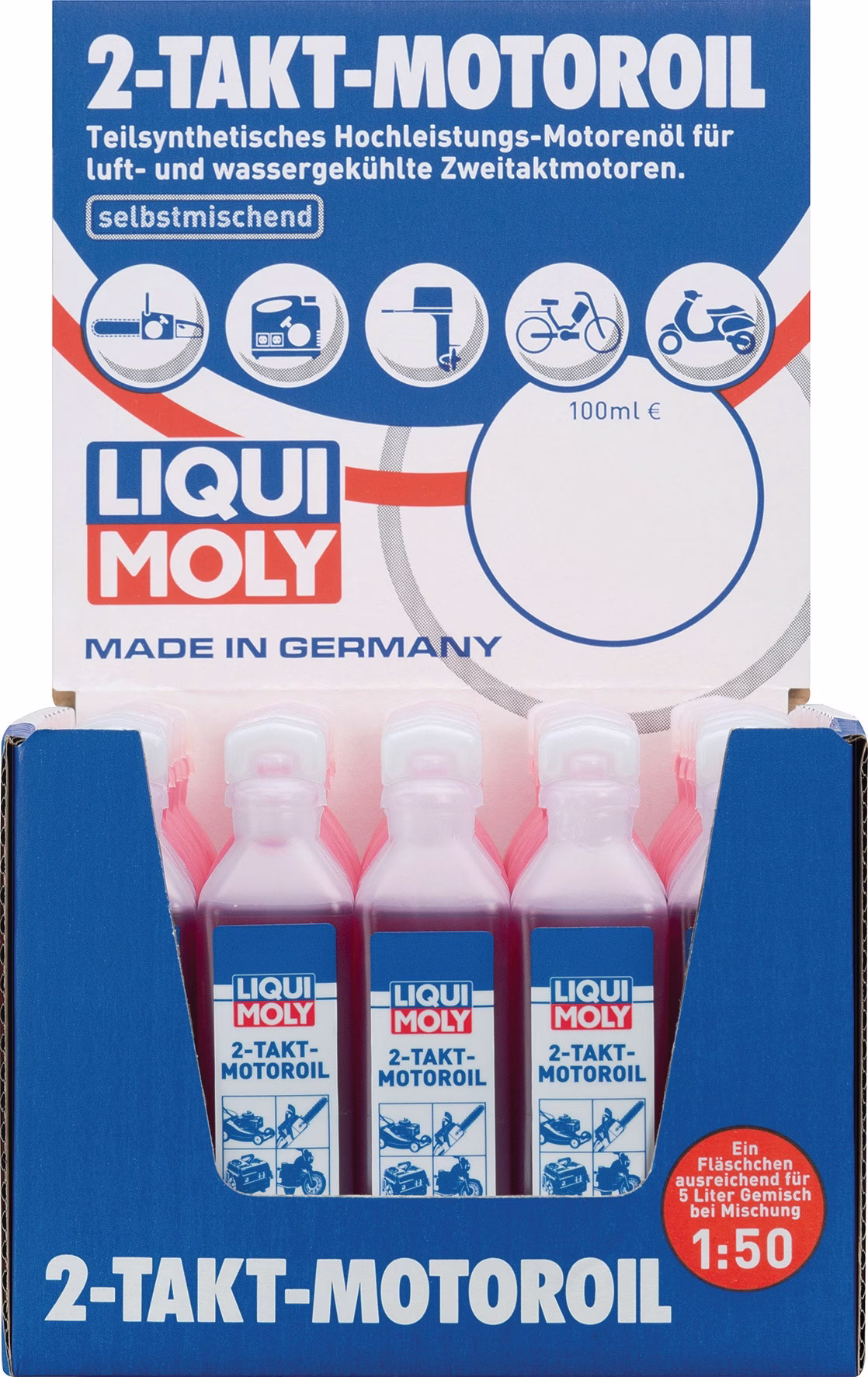 2-Takt-Motoroil 100ml Mischverhältnis b.1:50 Dosierflasche