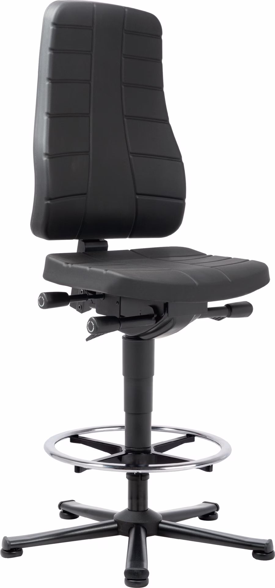 Arbeitsdrehstuhl All-In-One Highline Bodengleiter+Fußring Integralschaum schwarz