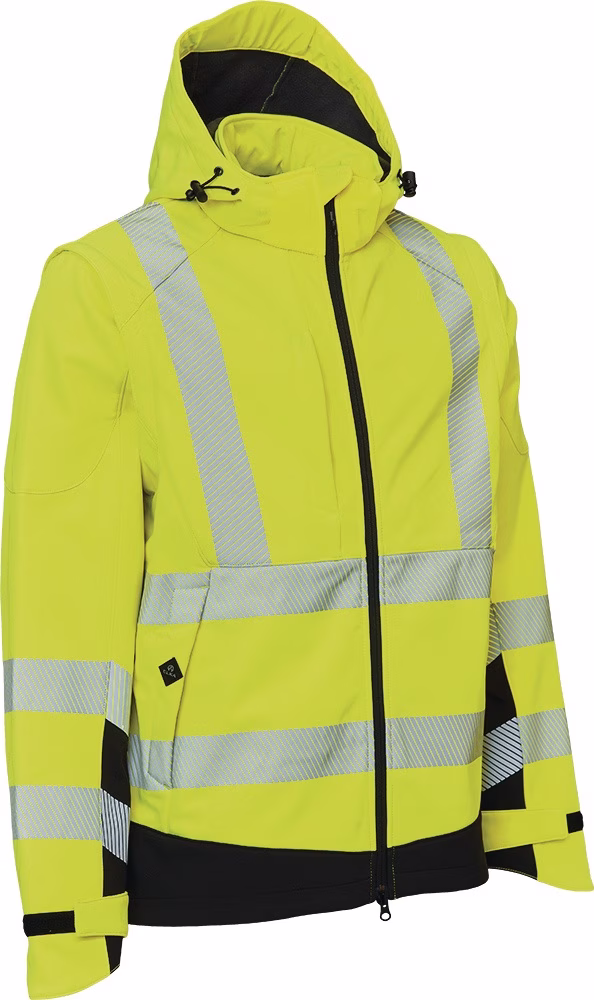 Warnschutz Softshelljacke VISIBLE XTREME warngelb/schwarz