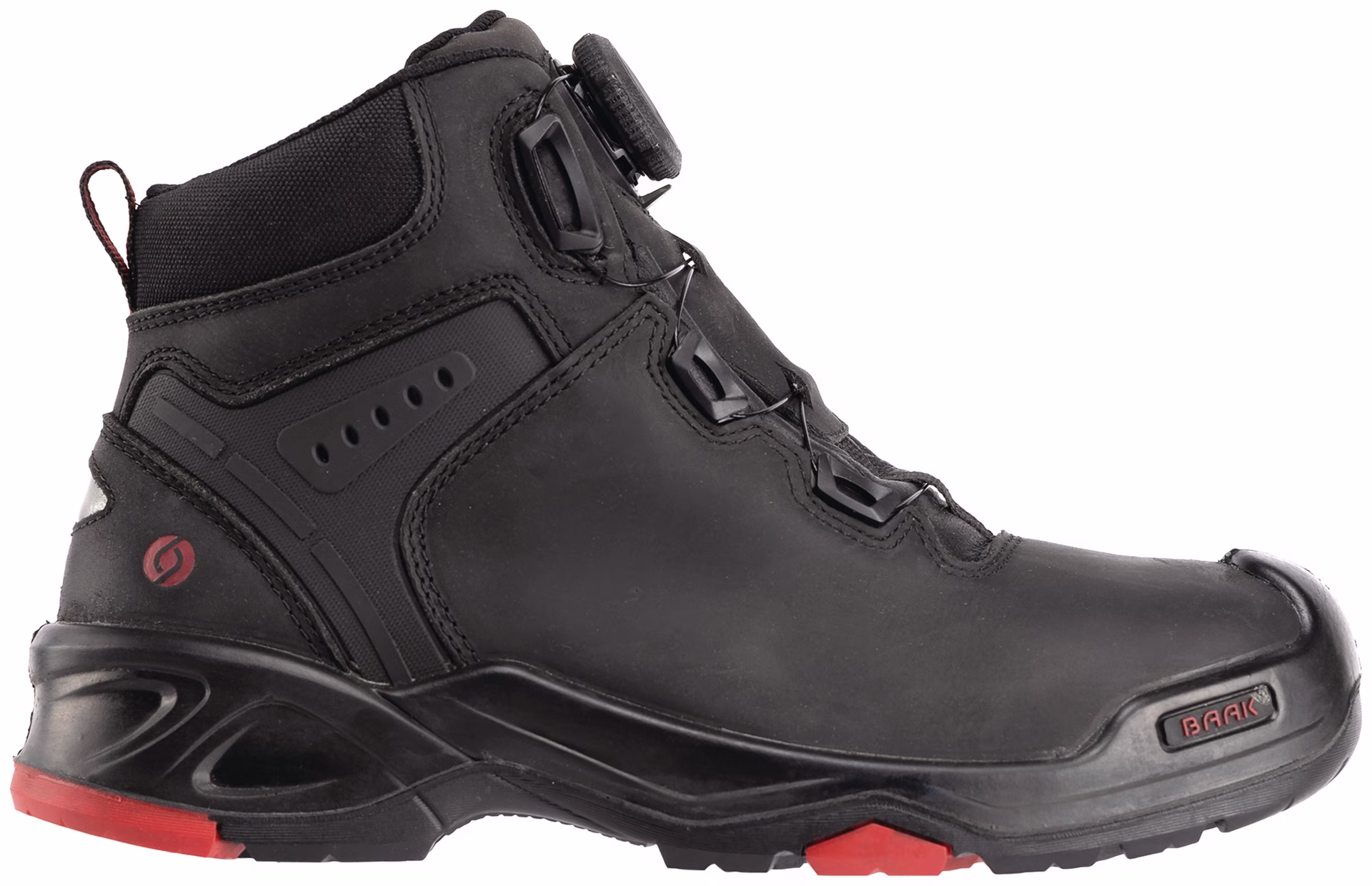 Sicherheitsstiefel Braxton schwarz/rot Leder S3 SRC HRO EN20345