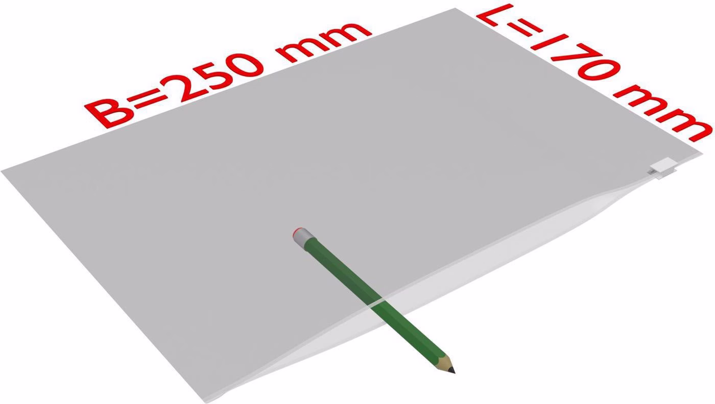 Gleitverschlussbeutel Maße Stärke PE transparent