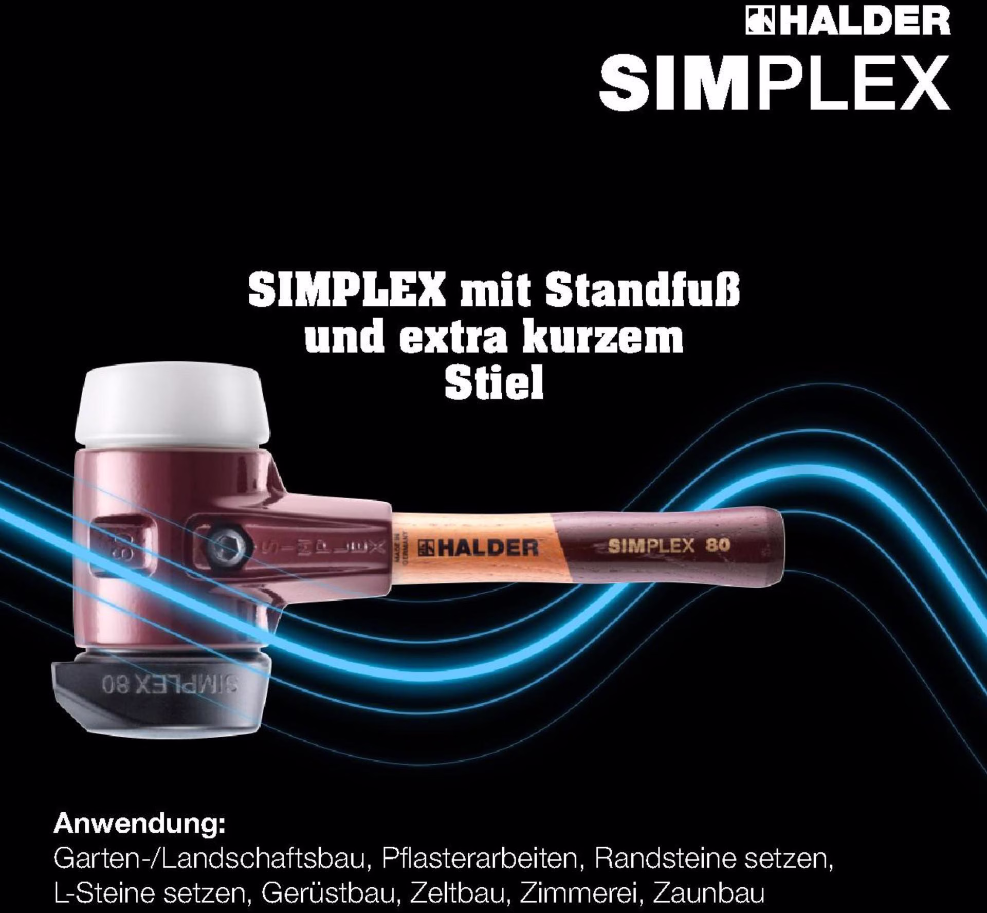 Schonhammer SIMPLEX L.325mm Kopf-D.80mm HO Stiel:ext.kurz
