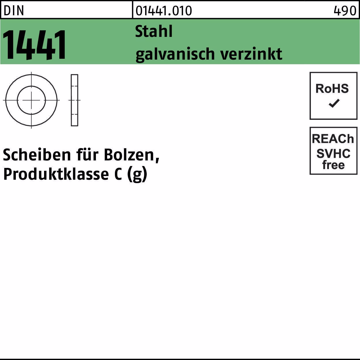 Scheibe DIN 1441 f.Bolzen Stahl